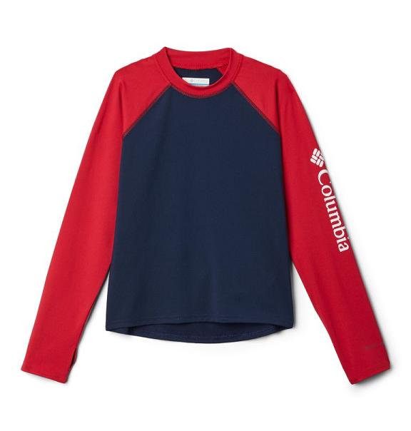 Columbia Sandy Shores Shirts Navy Red For Girls NZ21798 New Zealand